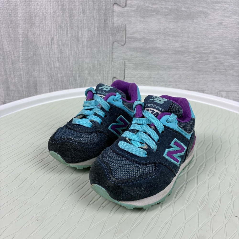 New Balance 574 Classic Sneakers Youth 3 Boys Girls Blue Purple Running KL57401P